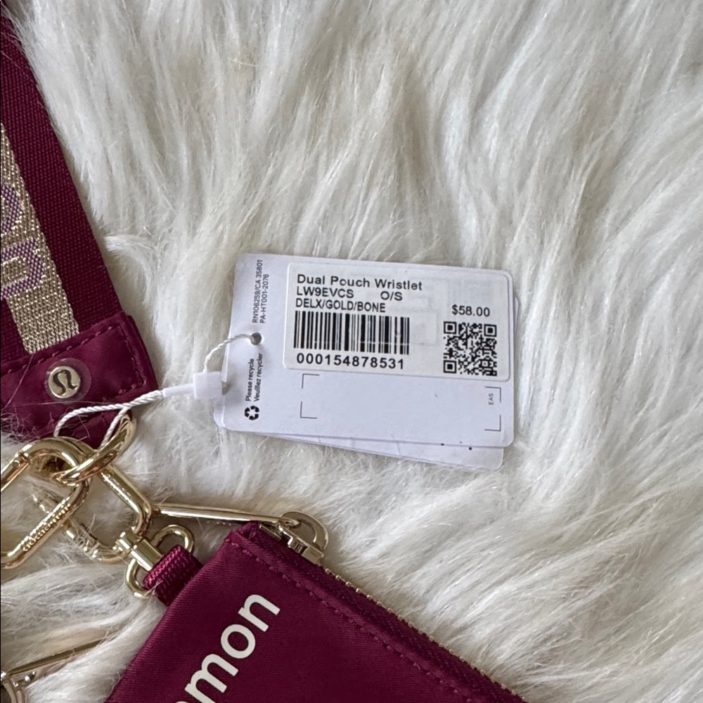 Lululemon Dual Pouch Wristlet DELX/GOLD/BONE - Picture 4 of 4